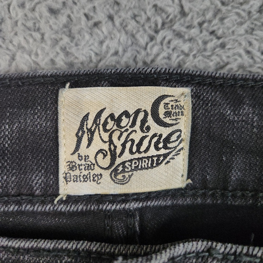 Moonshine Spirit 120 Proof Slim Straight Black 5 Pocket Stretch Jeans Mens 38x32 - Picture 3 of 11